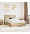 vidaXL Bed Frame with Drawer Sonoma Oak 150 x 200 cm Engineered Wood