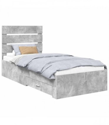 vidaXL Bed Frame Concrete Grey 100 x 200 cm Engineered Wood