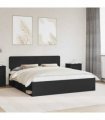 vidaXL Bed Frame with Headboard Black 180 x 200 cm Solid Pine Wood