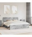 vidaXL Bed Frame Concrete Grey 180 x 200 cm Solid Pine Wood