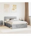 vidaXL Bed Frame Concerte Grey 150 x 200 cm Solid Pine Wood