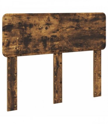 vidaXL Bed Frame Smoked Oak 135 x 190 cm Solid Pine Wood