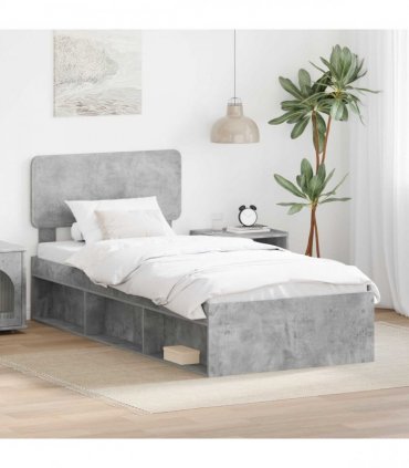 vidaXL Bed Frame Concerte Grey 75 x 190 cm Solid Pine Wood