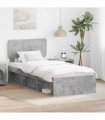 vidaXL Bed Frame Concerte Grey 75 x 190 cm Solid Pine Wood