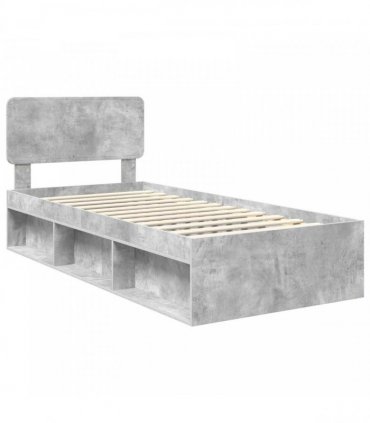 vidaXL Bed Frame Concerte Grey 75 x 190 cm Solid Pine Wood