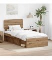 vidaXL Bed Frame Artisan Oak 75 x 190 cm Solid Pine Wood