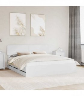 vidaXL Bed Frame with Drawer White 180 x 200 cm Engineered Wood