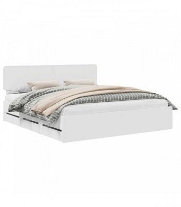vidaXL Bed Frame with Drawer White 180 x 200 cm Engineered Wood