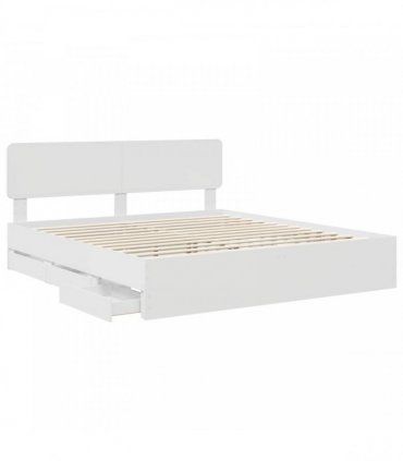 vidaXL Bed Frame with Drawer White 180 x 200 cm Engineered Wood