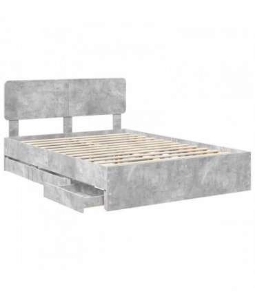 vidaXL Bed Frame Concrete Grey 160 x 200 cm Engineered Wood