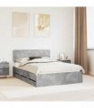 vidaXL Bed Frame Concrete Grey 150 x 200 cm Engineered Wood