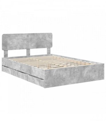 vidaXL Bed Frame Concrete Grey 150 x 200 cm Engineered Wood