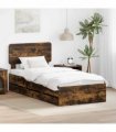 vidaXL Bed Frame with Drawer Smoked Oak 90 x 200 cm Engineered Wood