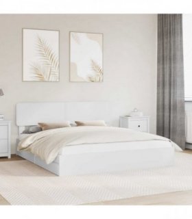 vidaXL Storage Bed with Drawer White 180 x 200 cm Engineered Wood