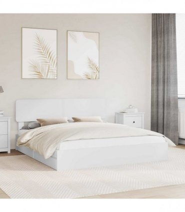 vidaXL Storage Bed with Drawer White 180 x 200 cm Engineered Wood
