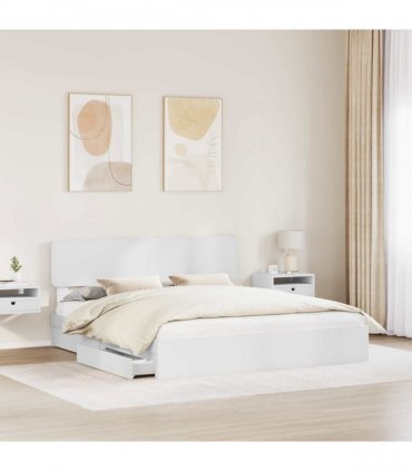 vidaXL Storage Bed with Drawer White 180 x 200 cm Engineered Wood
