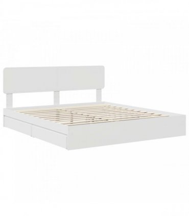 vidaXL Storage Bed with Drawer White 180 x 200 cm Engineered Wood