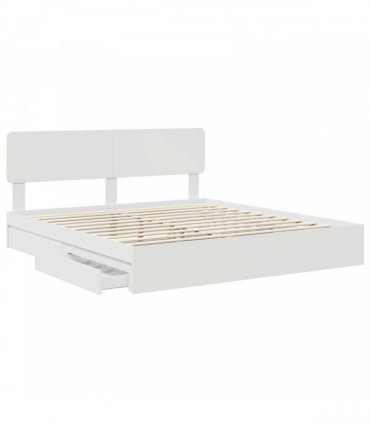 vidaXL Storage Bed with Drawer White 180 x 200 cm Engineered Wood