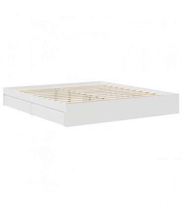 vidaXL Storage Bed with Drawer White 180 x 200 cm Engineered Wood