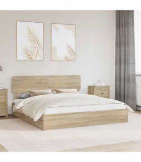 vidaXL Storage Bed with Drawer Sonoma Oak 180 x 200 cm Engineered Wood
