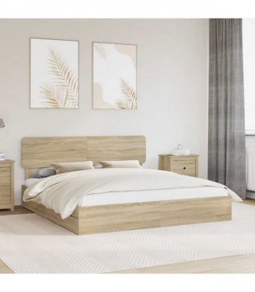vidaXL Storage Bed with Drawer Sonoma Oak 180 x 200 cm Engineered Wood