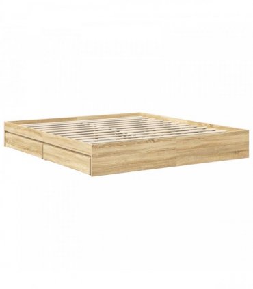 vidaXL Storage Bed with Drawer Sonoma Oak 180 x 200 cm Engineered Wood