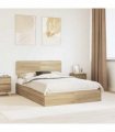 vidaXL Storage Bed with Drawer Sonoma Oak 160 x 200 cm Engineered Wood