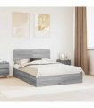 vidaXL Storage Bed Grey Sonoma 150 x 200 cm Engineered Wood
