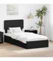 vidaXL Storage Bed with Drawer Black 90 x 190 cm Engineered Wood