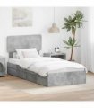 vidaXL Storage Bed Concrete Grey 90 x 190 cm Engineered Wood