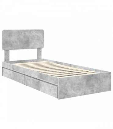 vidaXL Storage Bed Concrete Grey 90 x 190 cm Engineered Wood
