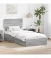 vidaXL Storage Bed with Drawer Grey Sonoma 75 x 190 cm Engineered Wood