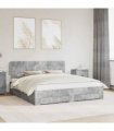 vidaXL Bed Frame Concrete Grey 200 x 200 cm Engineered Wood