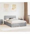 vidaXL Bed Frame Concrete Grey 160 x 200 cm Engineered Wood