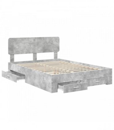 vidaXL Bed Frame Concrete Grey 160 x 200 cm Engineered Wood