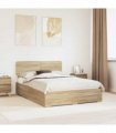 vidaXL Bed Frame with Drawer Sonoma Oak 150 x 200 cm Engineered Wood