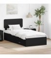 vidaXL Bed Frame with Drawer Black 75 x 190 cm Engineered Wood