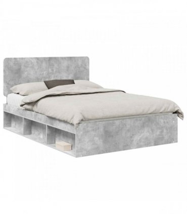 vidaXL Bed Frame Concerte Grey 150 x 200 cm Solid Pine Wood