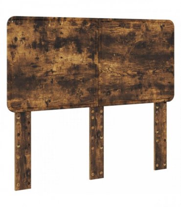 vidaXL Bed Frame Smoked Oak 135 x 190 cm Solid Pine Wood