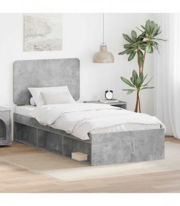 vidaXL Bed Frame Concerte Grey 90 x 190 cm Solid Pine Wood