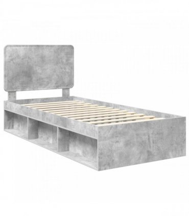 vidaXL Bed Frame Concerte Grey 90 x 190 cm Solid Pine Wood