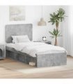 vidaXL Bed Frame Concerte Grey 75 x 190 cm Solid Pine Wood