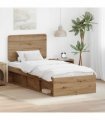 vidaXL Bed Frame Artisan Oak 75 x 190 cm Solid Pine Wood