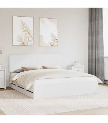 vidaXL Bed Frame with Drawer White 180 x 200 cm Engineer Wood