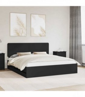 vidaXL Bed Frame with Drawer Black 180 x 200 cm Engineer Wood