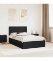 vidaXL Bed Frame with Drawer Black 120 x 190 cm Engineer Wood