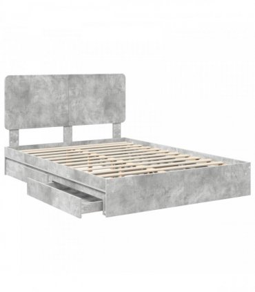 vidaXL Storage Bed Concrete Grey 150 x 200 cm Engineered Wood