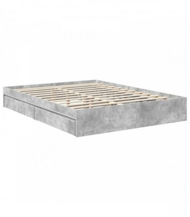 vidaXL Storage Bed Concrete Grey 150 x 200 cm Engineered Wood