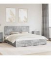 vidaXL Bed Frame Concrete Grey 180 x 200 cm Engineered Wood
