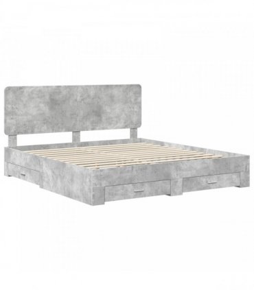 vidaXL Bed Frame Concrete Grey 180 x 200 cm Engineered Wood